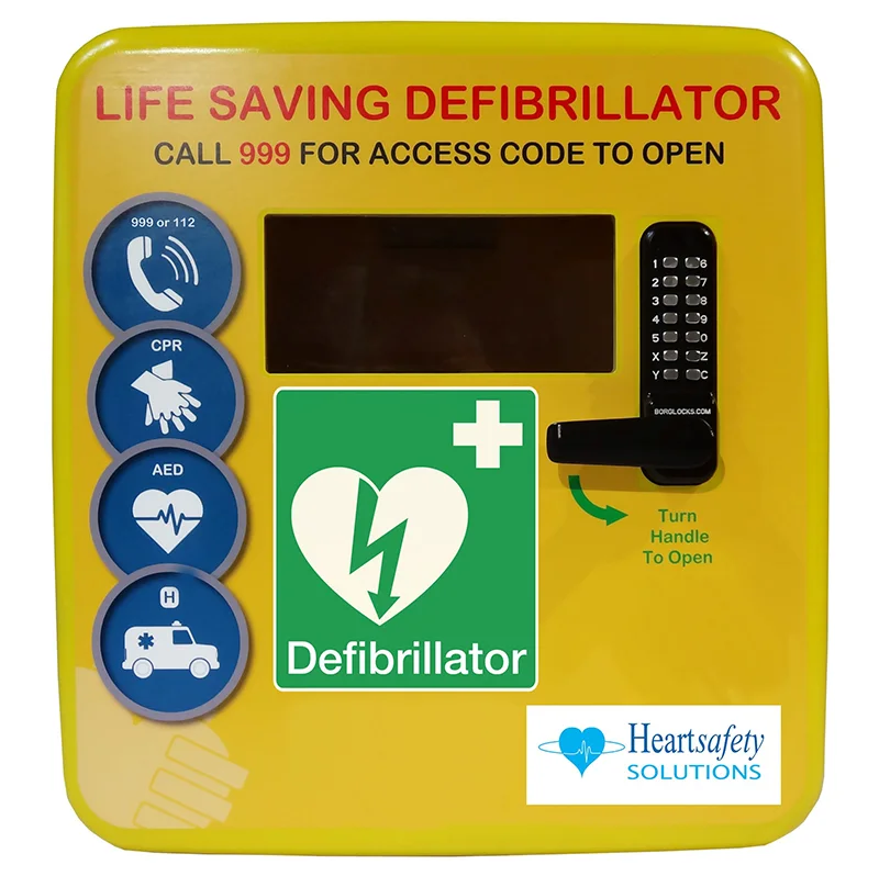 Heated Outdoor Defibrillator Cabinet with Code Lock and LED Light